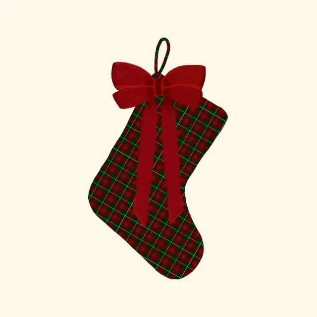 Kissen Christmas Plaid Stocking