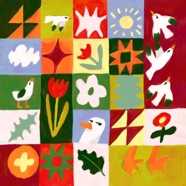 Kissen Seagull Quilt Patchwork