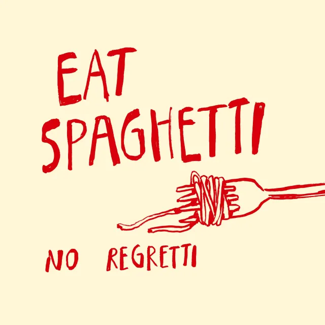 Kissen Eat Spaghetti No Regretti