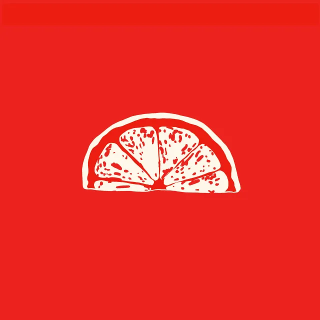 Tischläufer Lemon slice on Red Background