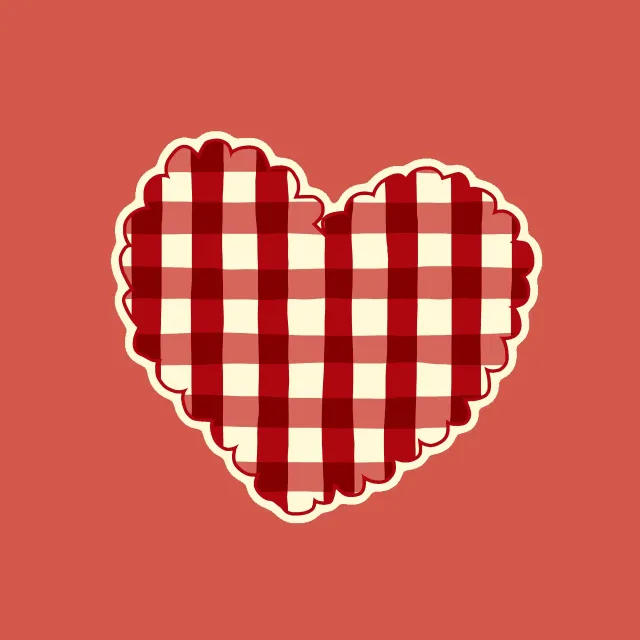 Kissen Christmas Gingham Heart