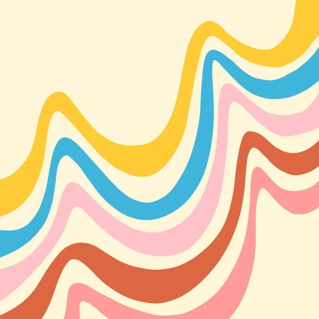 Bodenkissen Colorful Wavy Retro Pattern