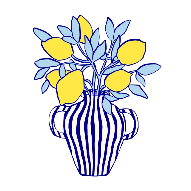 Kissen Vase with Santorini Lemons