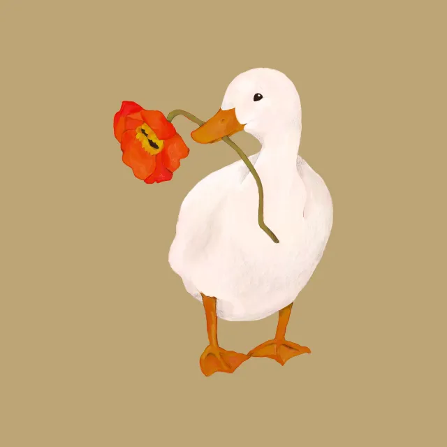 Servietten Duck with Poppy