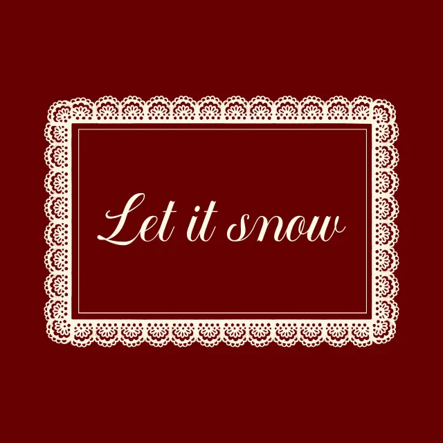 Kissen Let It Snow Typography in Lace Frame