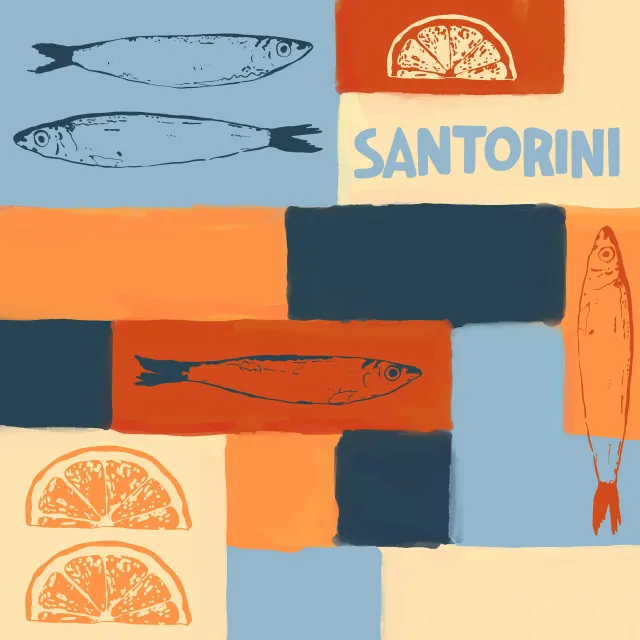 Kissen Santorini Pattern