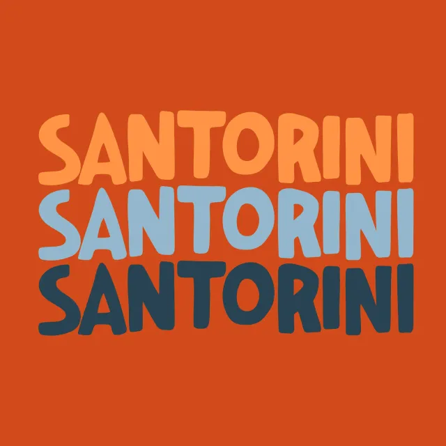 Tischset Santorini Typography