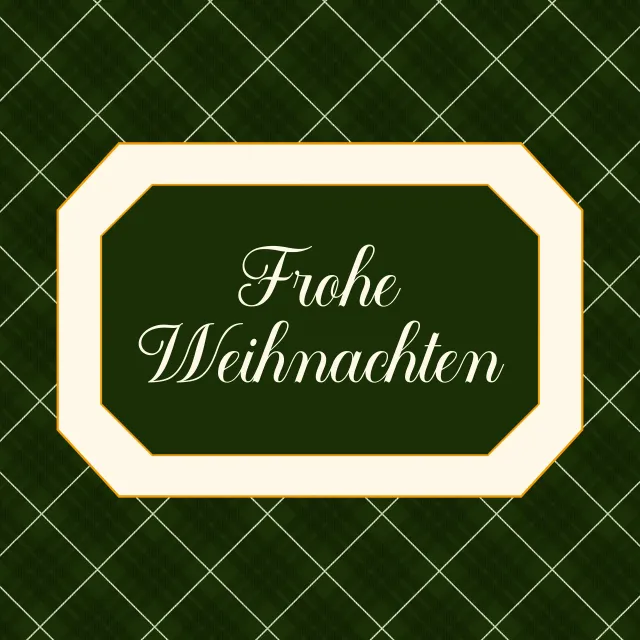 Kissen Frohe Weihnachten in Frame on Plaid