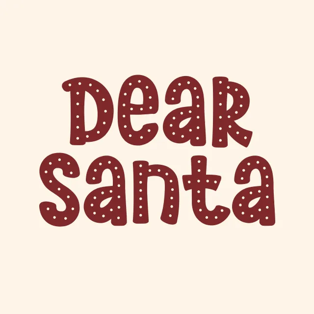 Kissen Dear Santa Typography