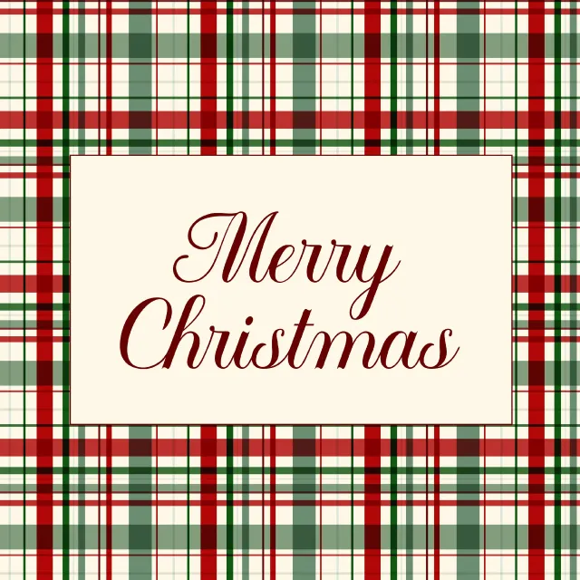 Tischset Merry Christmas Typography on Plaid