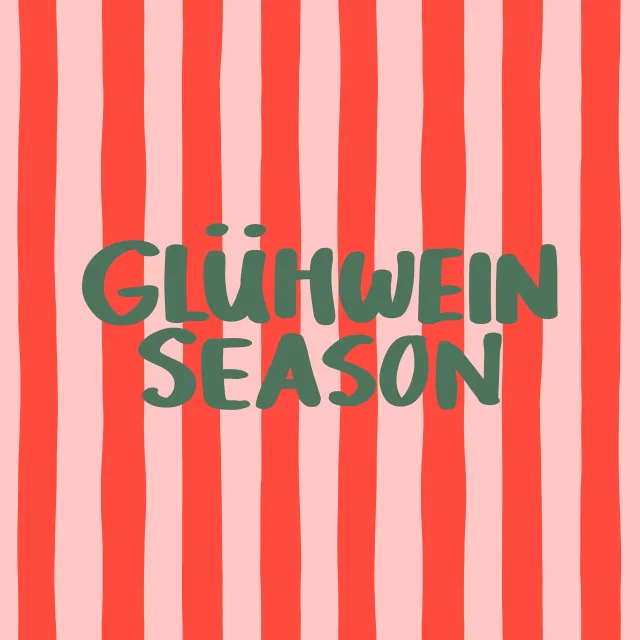 Kissen Glühwein Season Typography on Stripes