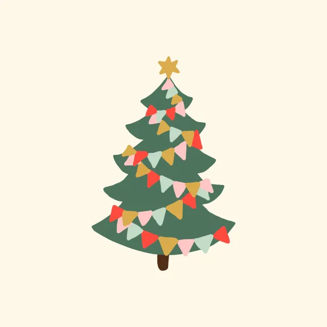 Kissen Festive Christmas Tree With Flags