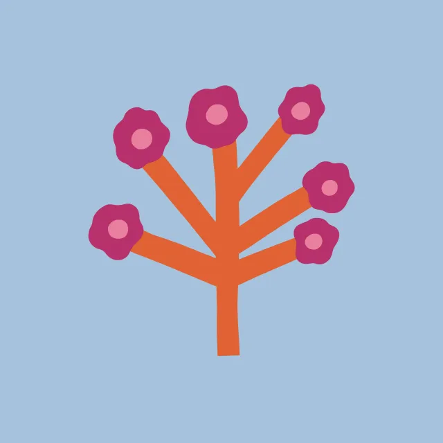 Kissen Wildblume Pink-Orange