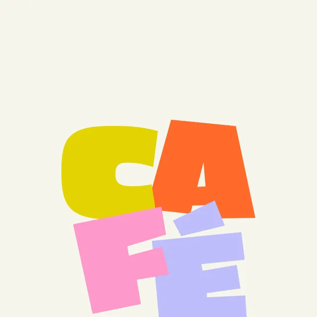 Kissen Colourful Cafe Typography