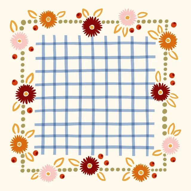 Sitzkissen Blumenkette Karo
