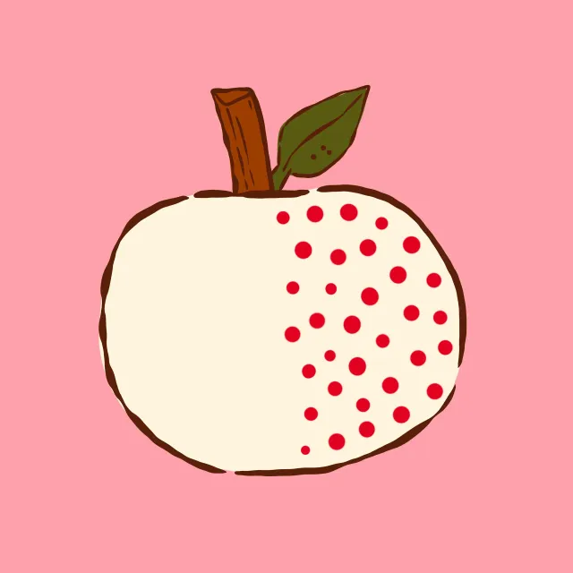 Bodenkissen Apfel und Punkte