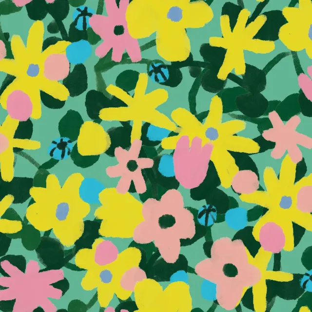 Bettwäsche Muster Blumen Blumenwiese