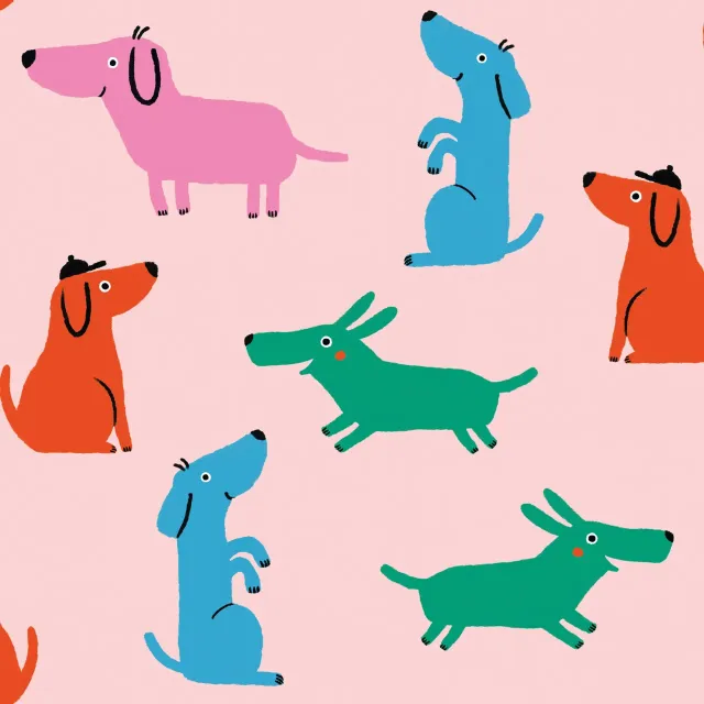 Dekovorhang Bunte Hunde