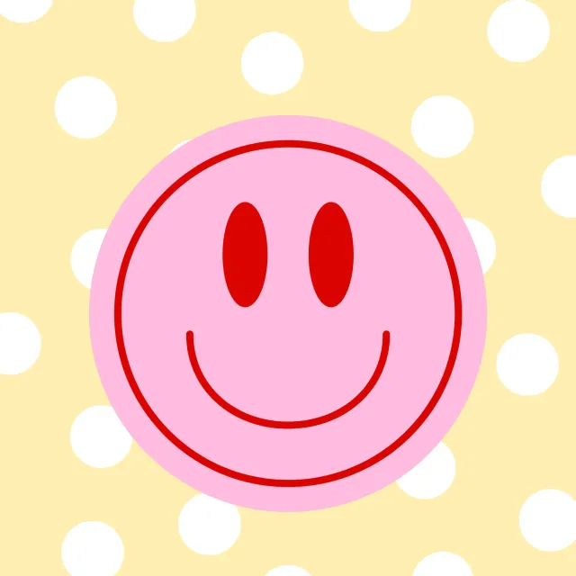 Kissen Smiley mit Punkten Gelb