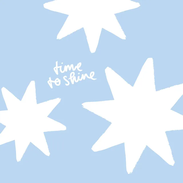 Kissen Time to Shine Sterne auf Hellblau
