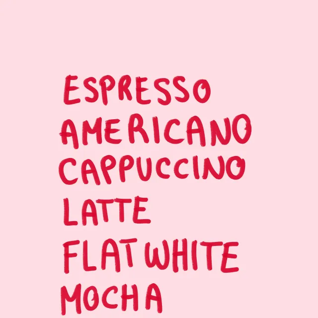 Kissen Coffee Menü
