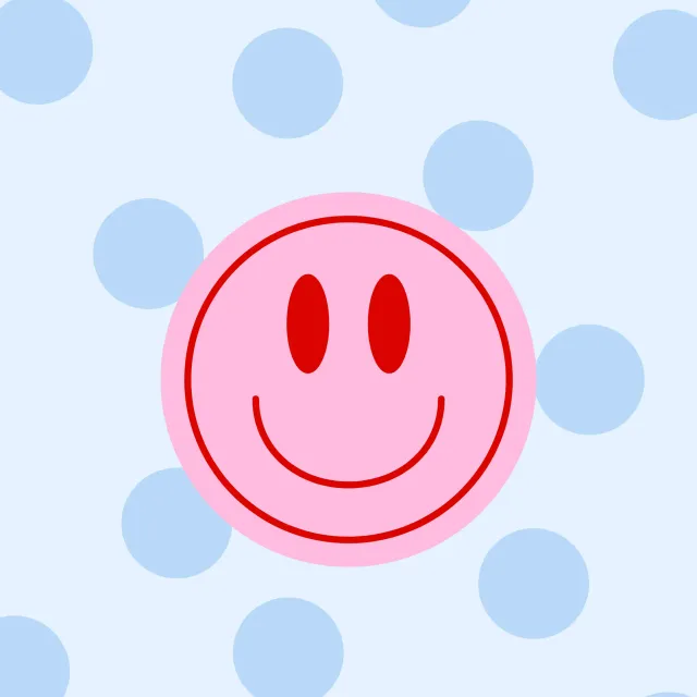 Kissen Smiley mit Punkten rosa
