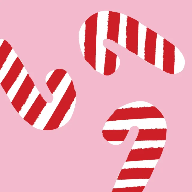 Kissen Zuckerstangen Muster, Candy Canes