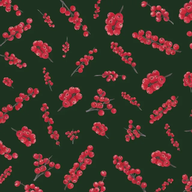 rote Stechpalmenbeeren auf wacholdergrün