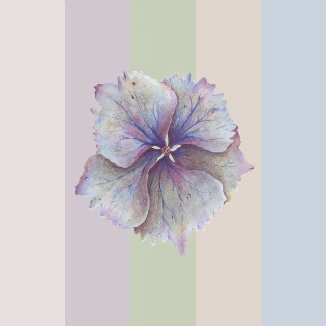 Tischdecke Hortensie auf Blockstreifen