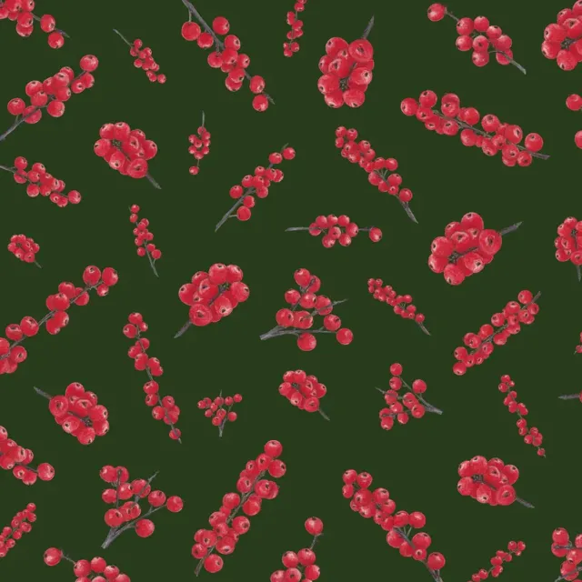 rote Stechpalmenbeeren auf tannengrün