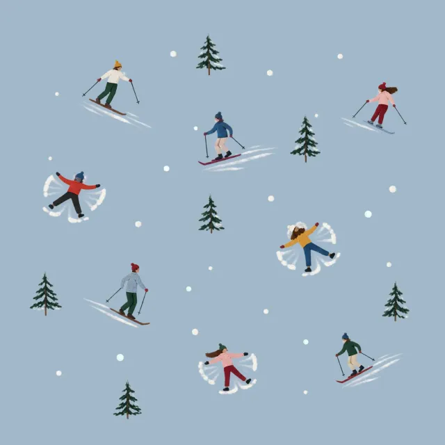Kissen Ski & Snow Hellblau