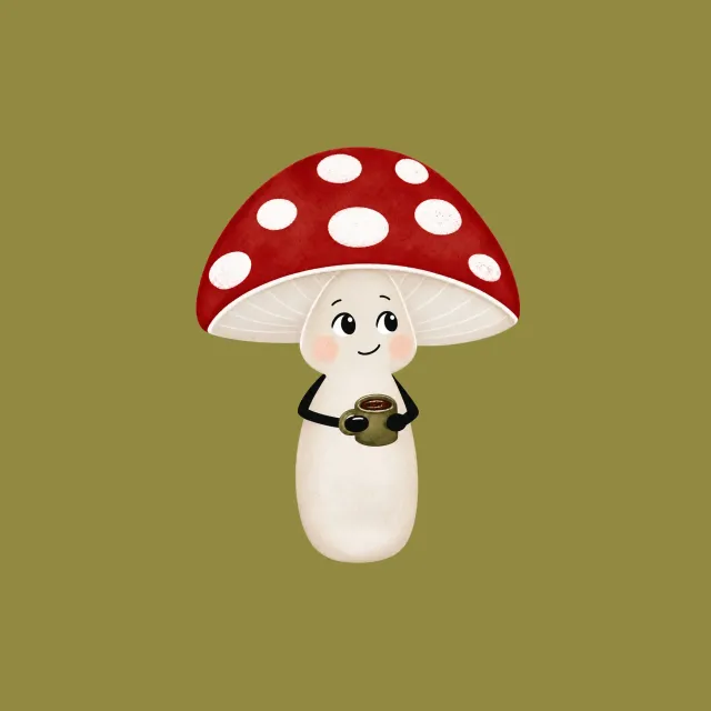 Pilz mit Tee grün