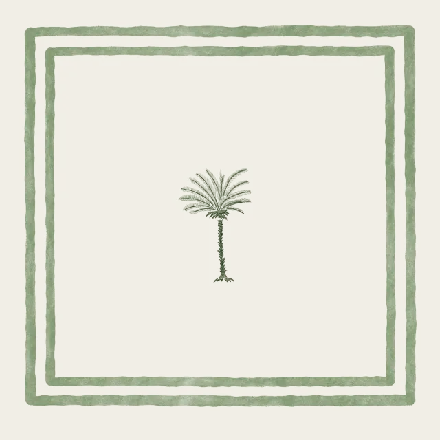 Kissen Grün Beige Palme im Rahmen