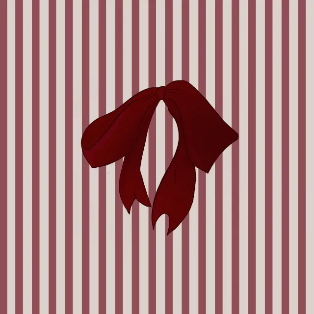 Tischdecke Schleife Rot auf roten Streifen