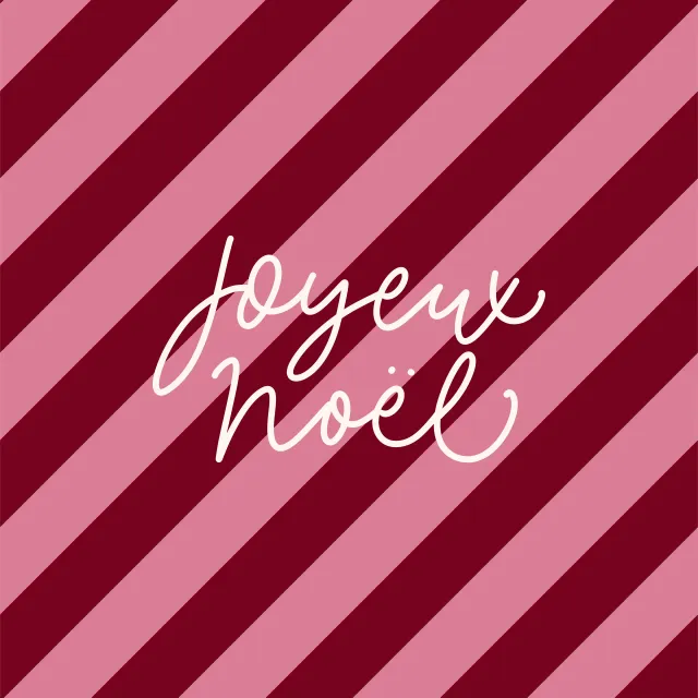 Tischset Joyeux noel auf Querstreifen