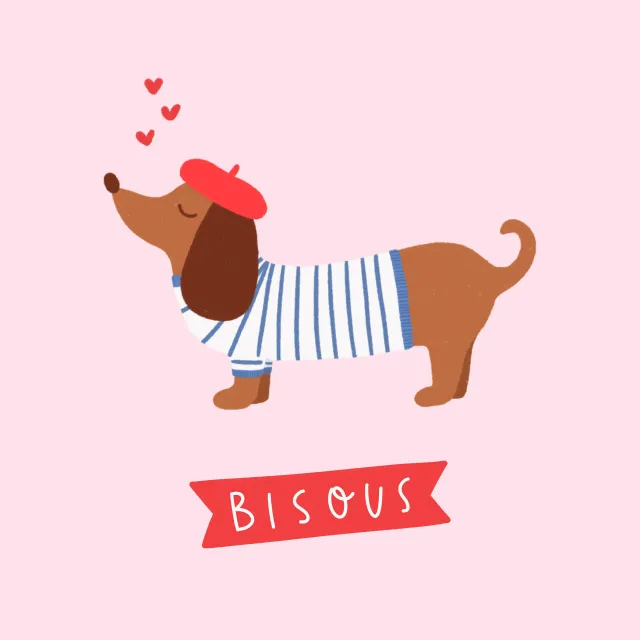 Kissen Dackel Bisous