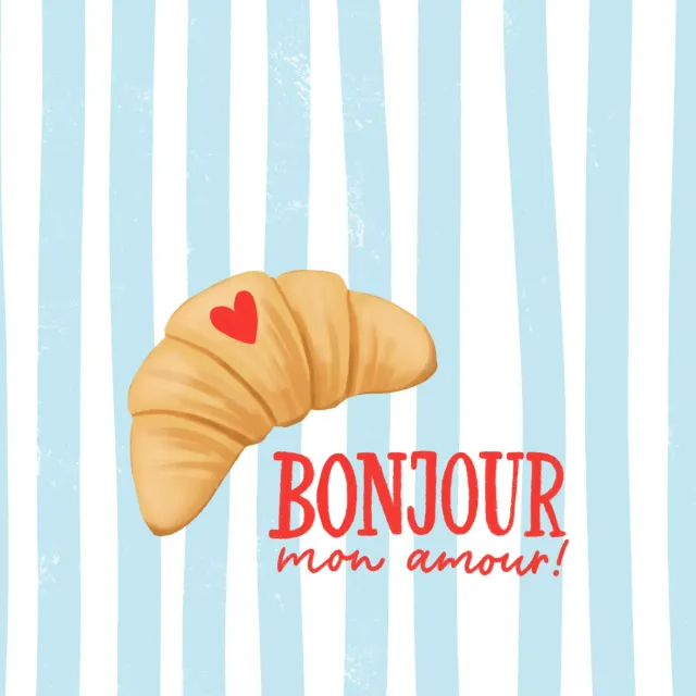 Tischset Croissant Bonjour mon amour