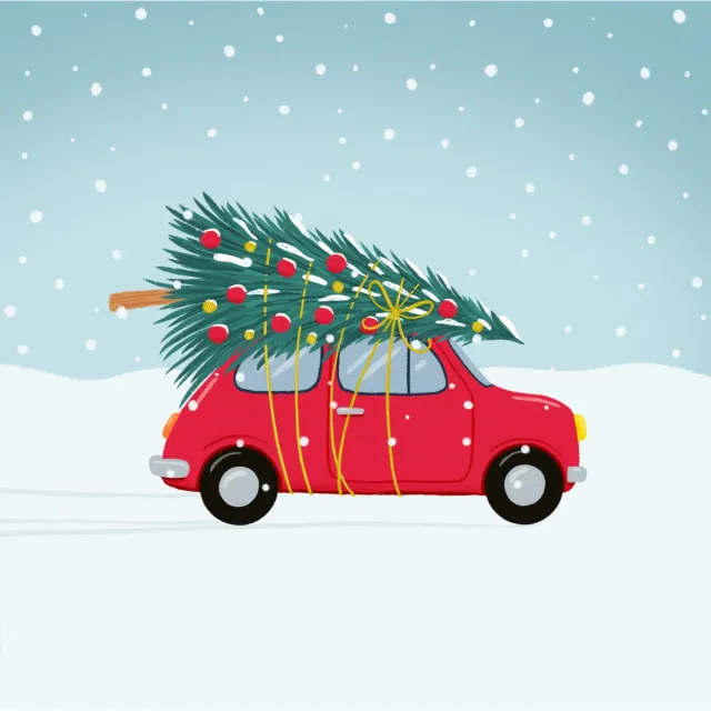 Servietten Christmas Car