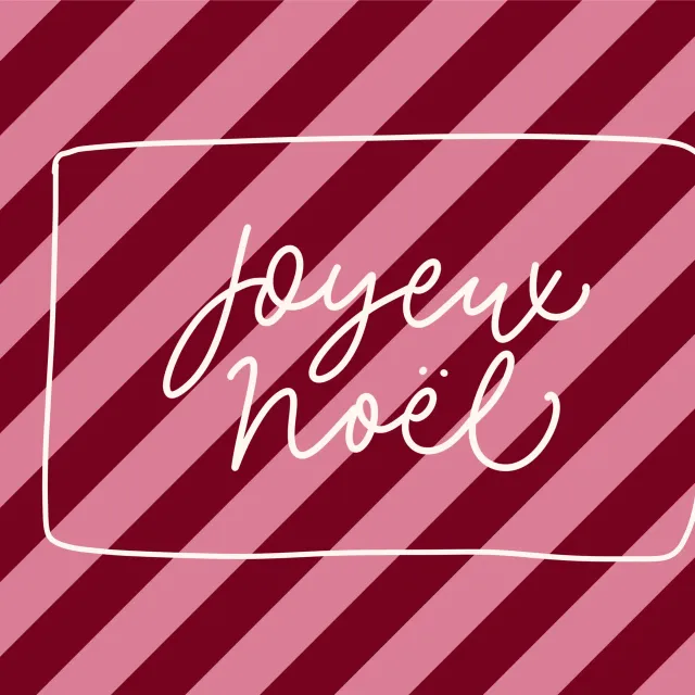 Kissen Joyeux noel auf Querstreifen