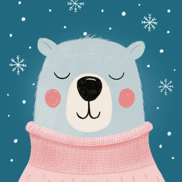 Servietten Winterbär rosa
