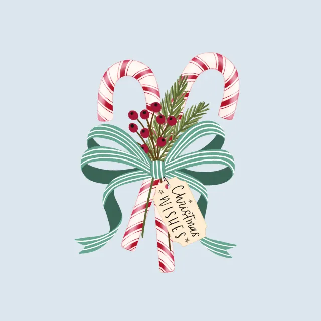 Kissen Zuckerstangen mit Schleife