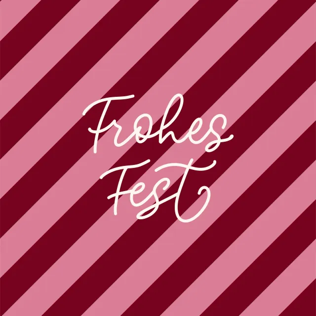 Tischset Frohes Fest auf Querstreifen
