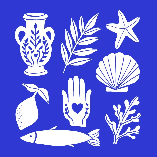 Blue White