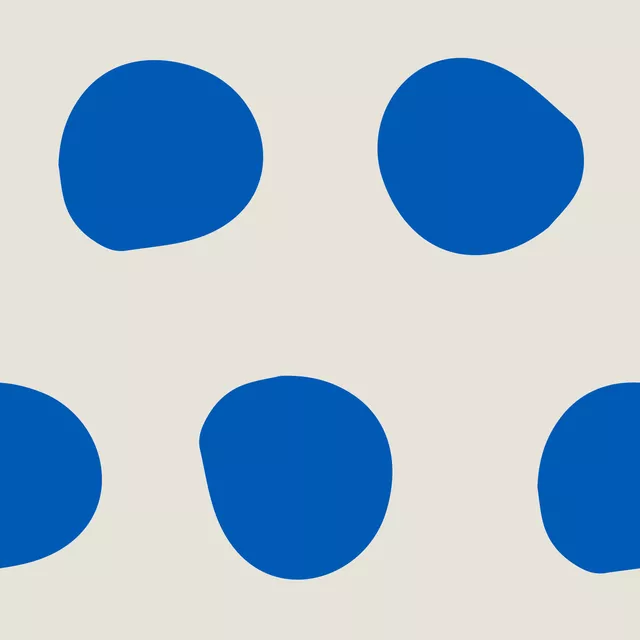 Kissen Muster Punkte beige blau