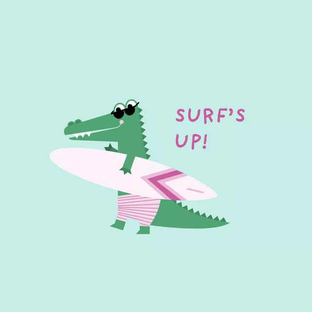 Kissen Surfin Crocodile