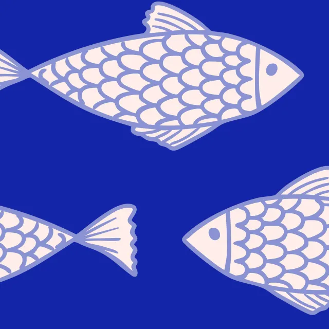 Kissen Coastal summer Sardinen blau