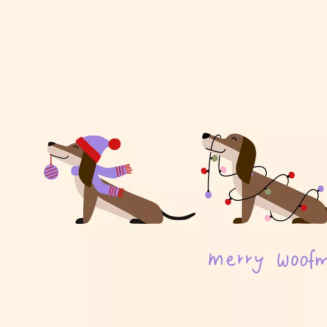 Kissen Merry Woofmas Dackel