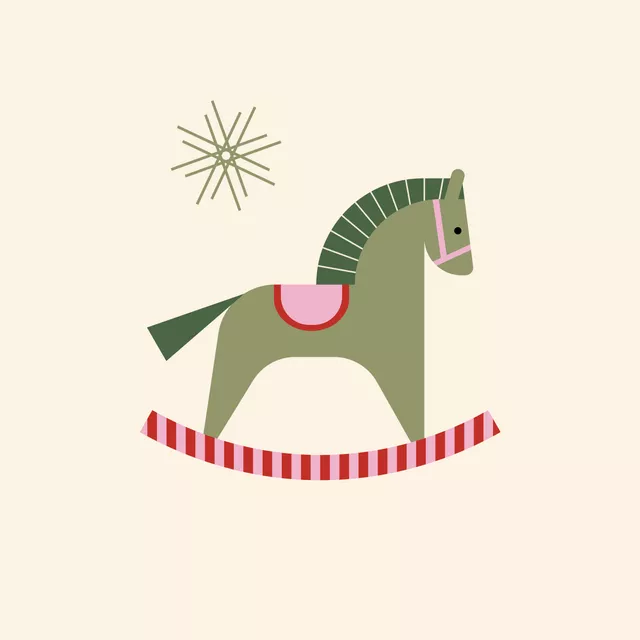 Kissen Hej Santa Schaukelpferd