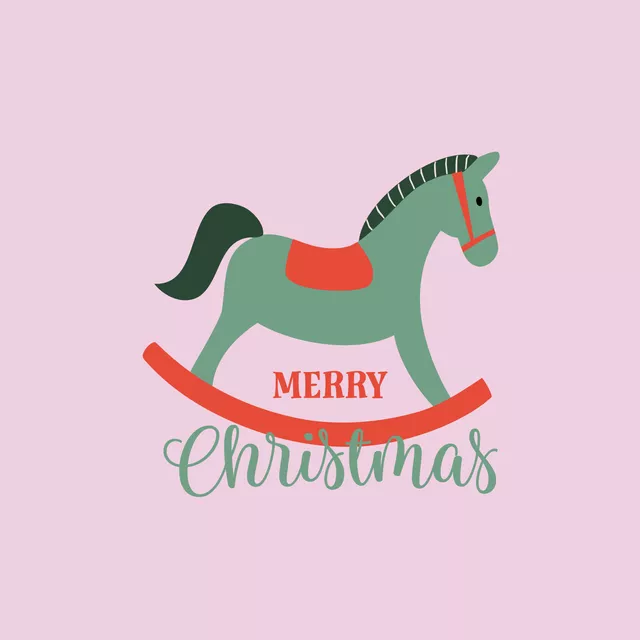 Servietten Weihnachten Schaukelpferd rosa
