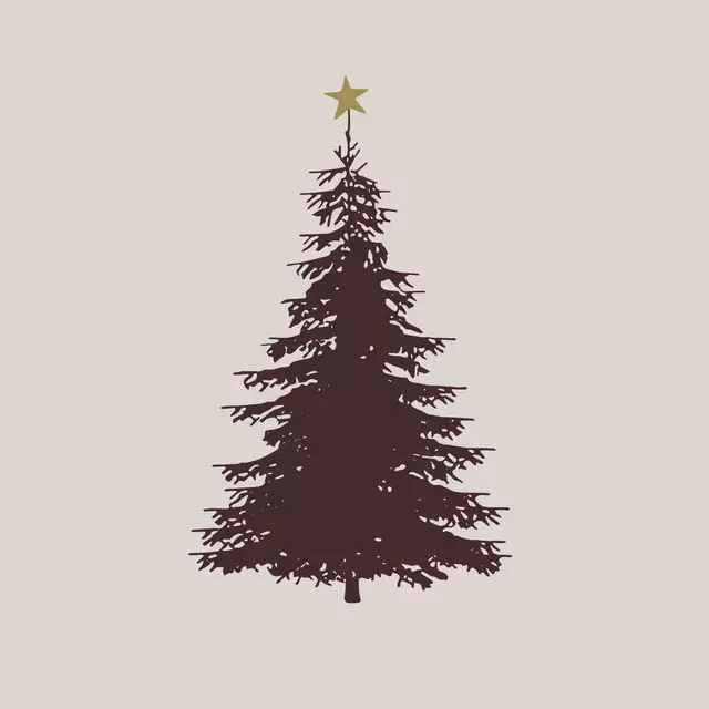 Tischdecke Weihnachtsbaum beige braun